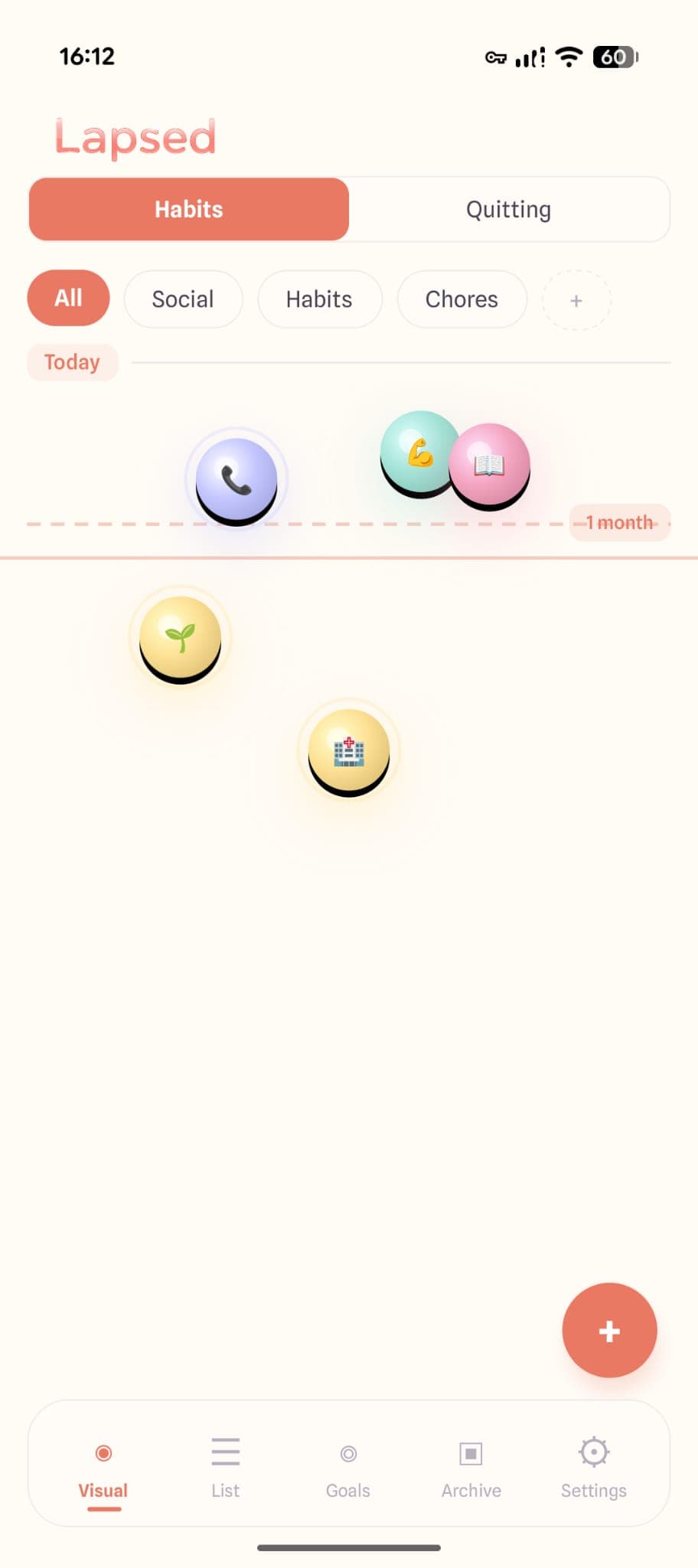 Lapsed app - visual canvas with balloons